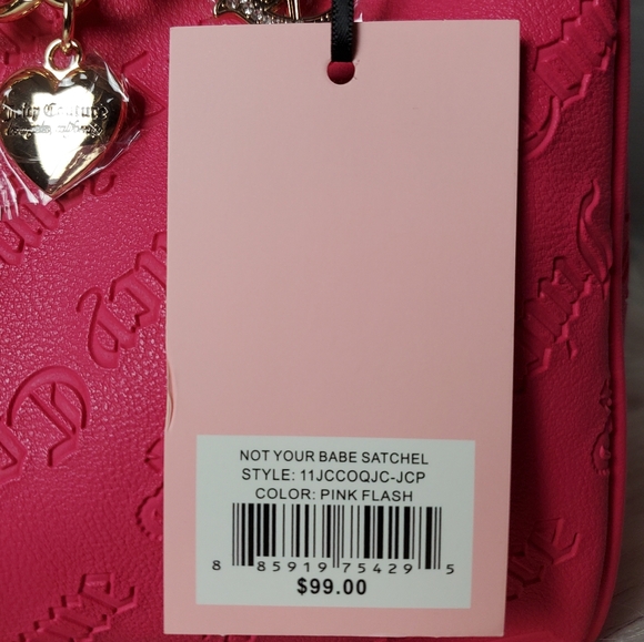 JUICY COUTURE pink flash not your babe satchel crossbody bag - Picture 8 of 8